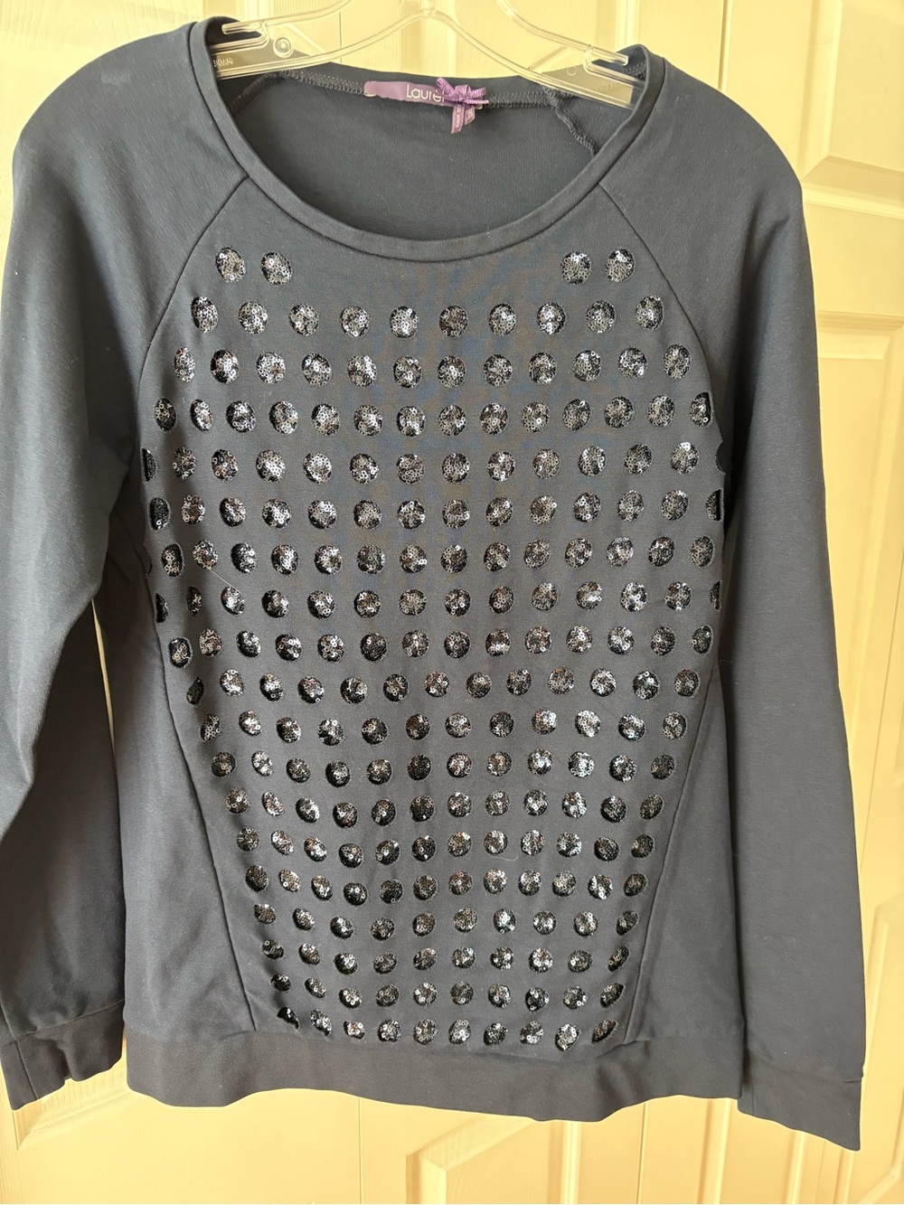 Laurel navy Sweatshirt with Shiny sequin